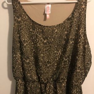 Leopard print high-low dress